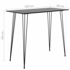 VidaXL Table de bar Noir 120x60x105 cm 11 VidaXL Table de bar Noir 120x60x105 cm -Promos Tables à manger Boutique image 5 248143