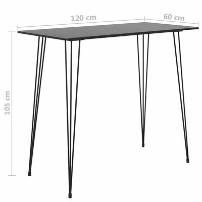 VidaXL Table de bar Noir 120x60x105 cm 7 VidaXL Table de bar Noir 120x60x105 cm – Image 5