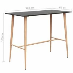VidaXL Table de bar Noir 120x60x105 cm -Promos Tables à manger Boutique image 5 248146