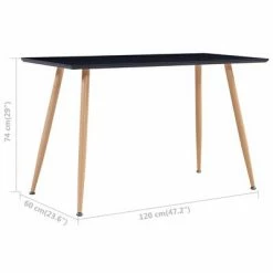 VidaXL Table de salle à manger Noir et chêne 120x60x74 cm MDF 11 VidaXL Table de salle à manger Noir et chêne 120x60x74 cm MDF -Promos Tables à manger Boutique image 5 248307