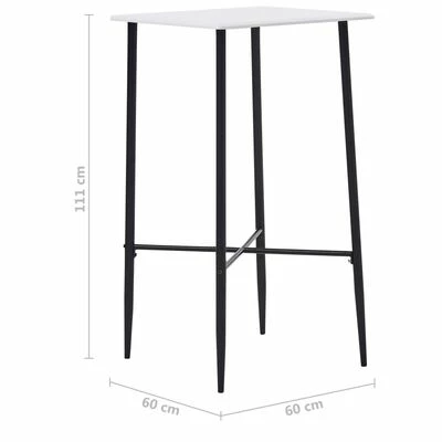 VidaXL Table de bar Blanc 60 x 60 x 111 cm MDF 7 VidaXL Table de bar Blanc 60 x 60 x 111 cm MDF – Image 5