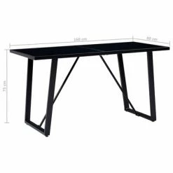 VidaXL Table de salle à manger Noir 160x80x75 cm Verre trempé 11 VidaXL Table de salle à manger Noir 160x80x75 cm Verre trempé -Promos Tables à manger Boutique image 5 281557