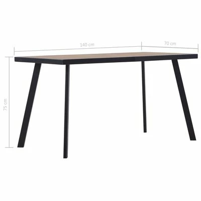 VidaXL Table de salle à manger Bois clair et noir 140x70x75 cm MDF 7 VidaXL Table de salle à manger Bois clair et noir 140x70x75 cm MDF – Image 5