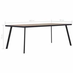 VidaXL Table de salle à manger Bois clair et noir 180x90x75 cm MDF 11 VidaXL Table de salle à manger Bois clair et noir 180x90x75 cm MDF -Promos Tables à manger Boutique image 5 281870