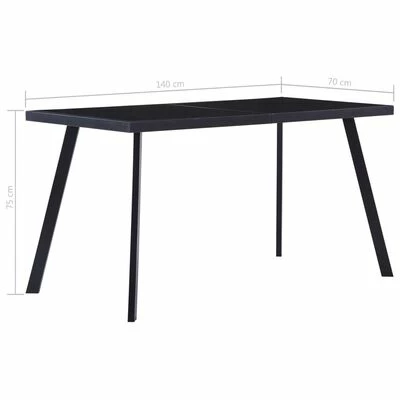 VidaXL Table de salle à manger Noir 140x70x75 cm Verre trempé 7 VidaXL Table de salle à manger Noir 140x70x75 cm Verre trempé – Image 5