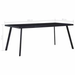 VidaXL Table de salle à manger Noir 160x80x75 cm Verre trempé 11 VidaXL Table de salle à manger Noir 160x80x75 cm Verre trempé -Promos Tables à manger Boutique image 5 281874