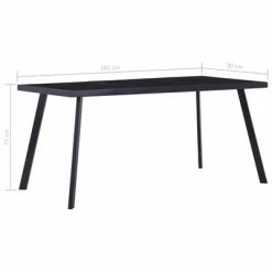 VidaXL Table de salle à manger Noir 180x90x75 cm Verre trempé 11 VidaXL Table de salle à manger Noir 180x90x75 cm Verre trempé -Promos Tables à manger Boutique image 5 281875