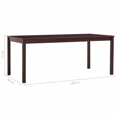 VidaXL Table de salle à manger Marron foncé 180 x 90 x 73 cm Pin 7 VidaXL Table de salle à manger Marron foncé 180 x 90 x 73 cm Pin – Image 5
