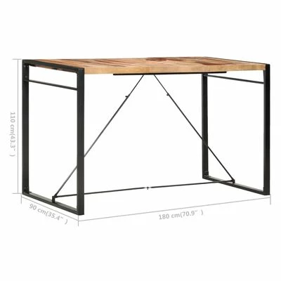VidaXL Table de bar 180x90x110 cm Bois solide 7 VidaXL Table de bar 180x90x110 cm Bois solide – Image 5