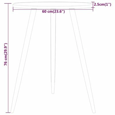 VidaXL Table de bistro Gris Ø60x76 cm MDF et fer 7 VidaXL Table de bistro Gris Ø60x76 cm MDF et fer – Image 5