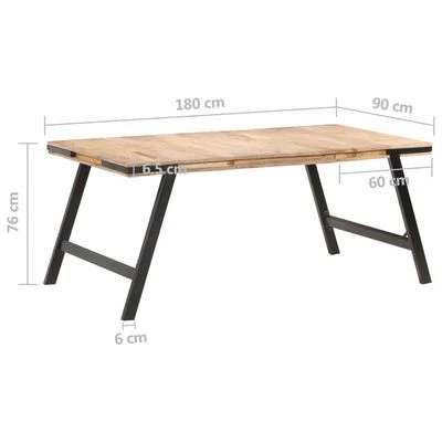 VidaXL Table de salle à manger 180x90x76 cm Bois de manguier massif 7 VidaXL Table de salle à manger 180x90x76 cm Bois de manguier massif – Image 5