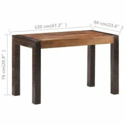 VidaXL Table à dîner 120x60x76 cm Bois de manguier solide brut 12 VidaXL Table à dîner 120x60x76 cm Bois de manguier solide brut -Promos Tables à manger Boutique image 5 289653