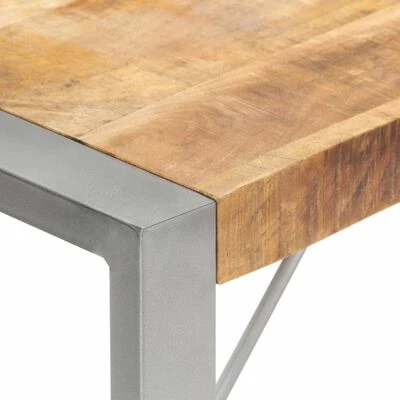 VidaXL Table à dîner 140x70x75 cm Bois de manguier massif brut 7 VidaXL Table à dîner 140x70x75 cm Bois de manguier massif brut – Image 5