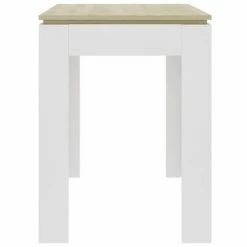 VidaXL Table à dîner Blanc et chêne sonoma 120 x 60 x 76 cm Aggloméré 12 VidaXL Table à dîner Blanc et chêne sonoma 120 x 60 x 76 cm Aggloméré -Promos Tables à manger Boutique image 5 800761
