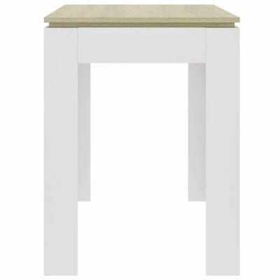 VidaXL Table à dîner Blanc et chêne sonoma 120 x 60 x 76 cm Aggloméré 7 VidaXL Table à dîner Blanc et chêne sonoma 120 x 60 x 76 cm Aggloméré – Image 5