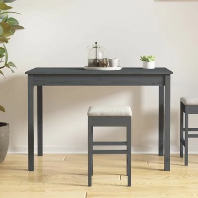 VidaXL Table à manger Gris 110x55x75 cm Bois massif de pin 7 VidaXL Table à manger Gris 110x55x75 cm Bois massif de pin – Image 5