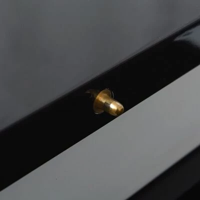 VidaXL Table extensible de salle à manger Noir brillant 8 VidaXL Table extensible de salle à manger Noir brillant – Image 6