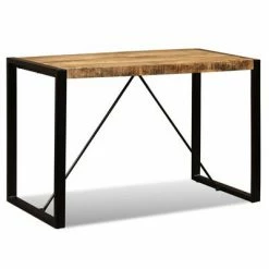 VidaXL Table de salle à manger Bois de manguier brut 120 cm 13 VidaXL Table de salle à manger Bois de manguier brut 120 cm -Promos Tables à manger Boutique image 6 243996
