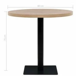 VidaXL Table de bistro MDF et acier Rond 80 x 75 cm Couleur de chêne -Promos Tables à manger Boutique image 6 245613