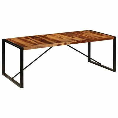VidaXL Table de salle à manger 220x100x75 cm Bois solide de Sesham 8 VidaXL Table de salle à manger 220x100x75 cm Bois solide de Sesham – Image 6