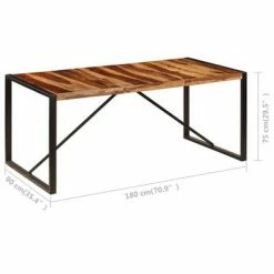 VidaXL Table de salle à manger 180x90x75 cm Bois de Sesham solide -Promos Tables à manger Boutique image 6 247416
