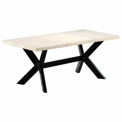 VidaXL Table à dîner Blanc 180x90x75 cm Bois de manguier massif 8 VidaXL Table à dîner Blanc 180x90x75 cm Bois de manguier massif – Image 6
