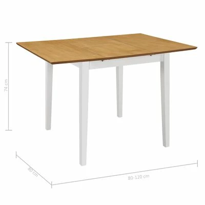 VidaXL Table à dîner extensible Blanc (80-120) x 80 x 74 cm MDF 8 VidaXL Table à dîner extensible Blanc (80-120) x 80 x 74 cm MDF – Image 6