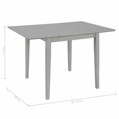 VidaXL Table à dîner extensible Gris (80-120) x 80 x 74 cm MDF 8 VidaXL Table à dîner extensible Gris (80-120) x 80 x 74 cm MDF – Image 6