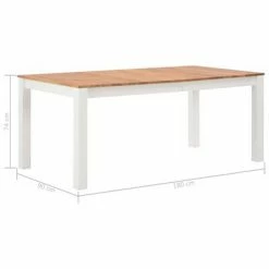 VidaXL Table de salle à manger 180x90x74 cm Bois de chêne solide 13 VidaXL Table de salle à manger 180x90x74 cm Bois de chêne solide -Promos Tables à manger Boutique image 6 247846