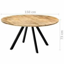 VidaXL Table de salle à manger 150x73 cm Bois de manguier solide 13 VidaXL Table de salle à manger 150x73 cm Bois de manguier solide -Promos Tables à manger Boutique image 6 247849