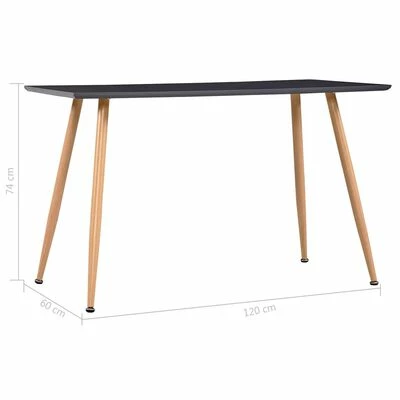 VidaXL Table de salle à manger Gris et chêne 120x60x74 cm MDF 8 VidaXL Table de salle à manger Gris et chêne 120x60x74 cm MDF – Image 6