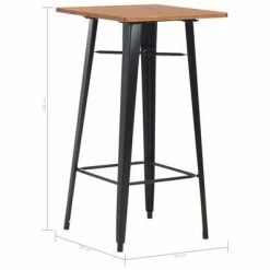 VidaXL Table de bar Noir 60x60x108 cm Pinède et acier -Promos Tables à manger Boutique image 6 280082