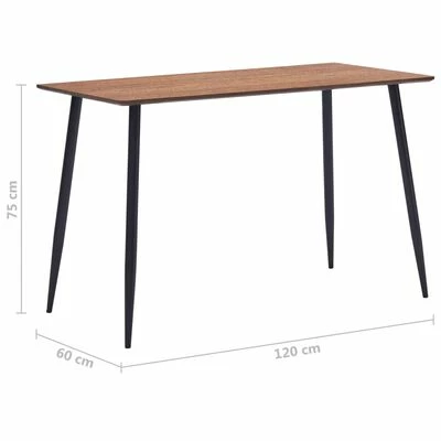 VidaXL Table de salle à manger Marron 120x60x75 cm 8 VidaXL Table de salle à manger Marron 120x60x75 cm – Image 6