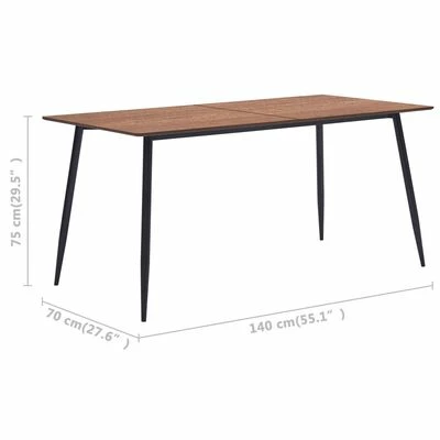 VidaXL Table de salle à manger Marron 140x70x75 cm MDF 8 VidaXL Table de salle à manger Marron 140x70x75 cm MDF – Image 6