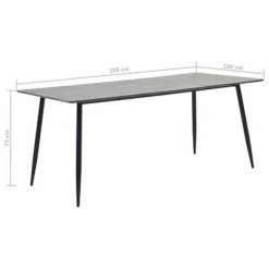 VidaXL Table de salle à manger Gris 200x100x75 cm MDF 13 VidaXL Table de salle à manger Gris 200x100x75 cm MDF -Promos Tables à manger Boutique image 6 281574