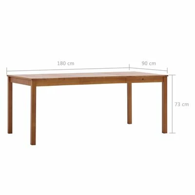 VidaXL Table de salle à manger Marron miel 180 x 90 x 73 cm Pin 8 VidaXL Table de salle à manger Marron miel 180 x 90 x 73 cm Pin – Image 6