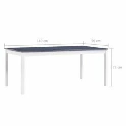 VidaXL Table de salle à manger Blanc et gris 180 x 90 x 73 cm Pin -Promos Tables à manger Boutique image 6 283406