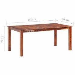 VidaXL Table de salle à manger 180x90x76 cm Bois solide -Promos Tables à manger Boutique image 6 288113