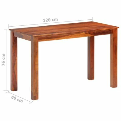 VidaXL Table de salle à manger 120x60x76 cm Bois solide 8 VidaXL Table de salle à manger 120x60x76 cm Bois solide – Image 6