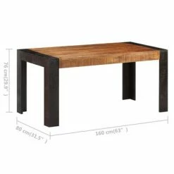 VidaXL Table de salle à manger 160x80x76 cm Bois de manguier solide 13 VidaXL Table de salle à manger 160x80x76 cm Bois de manguier solide -Promos Tables à manger Boutique image 6 3060200