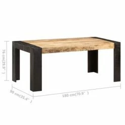 VidaXL Table de salle à manger 180x90x76 cm Bois de manguier massif 13 VidaXL Table de salle à manger 180x90x76 cm Bois de manguier massif -Promos Tables à manger Boutique image 6 3060201