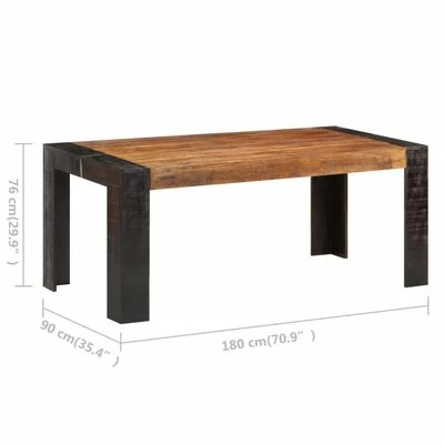 VidaXL Table de salle à manger 180x90x76 cm Bois de manguier massif 8 VidaXL Table de salle à manger 180x90x76 cm Bois de manguier massif – Image 6