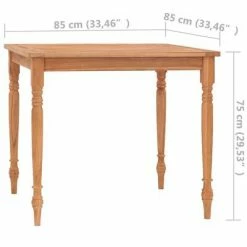 VidaXL Table Batavia 85x85x75 cm Bois de teck massif 13 VidaXL Table Batavia 85x85x75 cm Bois de teck massif -Promos Tables à manger Boutique image 6 316031