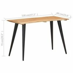 VidaXL Table à dîner au bord naturel 120x60x75 cm Bois d'acacia massif 13 VidaXL Table à dîner au bord naturel 120x60x75 cm Bois d'acacia massif -Promos Tables à manger Boutique image 6 320252