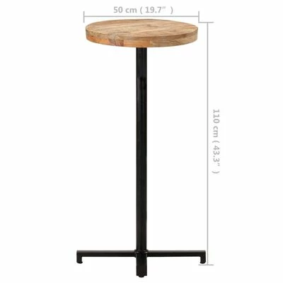 VidaXL Table de bar Ronde Ø50x110 cm Bois de manguier brut 8 VidaXL Table de bar Ronde Ø50x110 cm Bois de manguier brut – Image 6