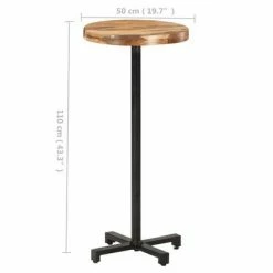 VidaXL Table de bar Ronde Ø50x110 cm Bois d'acacia massif -Promos Tables à manger Boutique image 6 320283