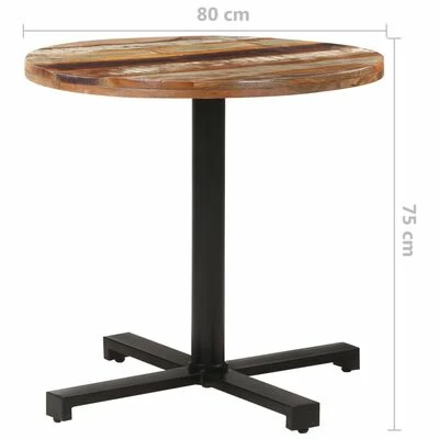 VidaXL Table de bistro Carrée Ø80x75 cm Bois de récupération massif 8 VidaXL Table de bistro Carrée Ø80x75 cm Bois de récupération massif – Image 6