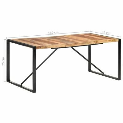 VidaXL Table de salle à manger 180x90x75 cm Bois solide 8 VidaXL Table de salle à manger 180x90x75 cm Bois solide – Image 6