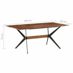 VidaXL Table de salle à manger 180x90x76 cm Bois de manguier massif -Promos Tables à manger Boutique image 6 321689