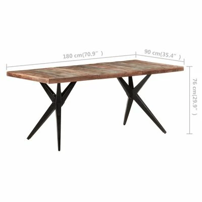 VidaXL Table de salle à manger 180x90x76cm Bois de récupération solide 8 VidaXL Table de salle à manger 180x90x76cm Bois de récupération solide – Image 6